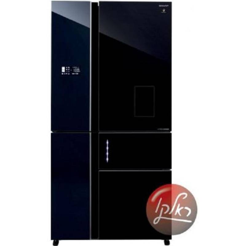 Sharp refrigerator 5 doors 651L - black glasses - water bar - Mehadrin -  SJ9811B