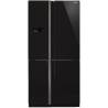 Refrigerateur 4 portes Sharp - 623 litres - Mehadrin - Revetement verre noir - SJR8801