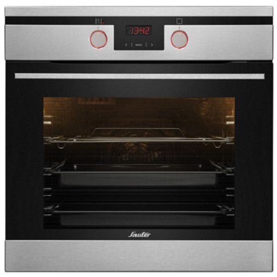 Sauter Built-in Oven 66L Pyrolysis - stainless steel - with telescopics trails  - 3900IXP