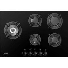 Plaques de cuisson Gaz Sauter 75cm  - 5 Bruleurs - Capteurs de securite - Noir - SHG755B