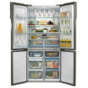 Réfrigérateur Haier 4 portes 651L - No Frost - Silver - Inverter - Finition en verre - HRF725FSS