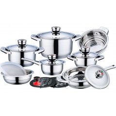 High Quality Cooking Set ZPInternational - 16 pieces - Thick Stainless steel