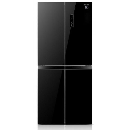 Sharp Refrigerator 4 Doors  - 472 liters - Inverter - Black glass- SJ-8435