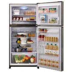 Réfrigérateur Congélateur superieur  Sharp - 558 Litres - Finition en verre - Blanc - SJ4355WH
