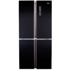 מקרר האייר 4 דלתות 547 ליטר - זכוכית שחורה - Ice Maker - דגם Haier HRF555FB