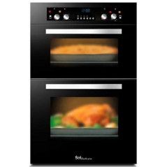 Sol Built-in Oven - Double doors - Made in Italy - Black - TH888B