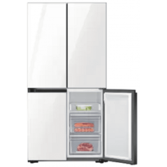 Samsung Refrigerator 4 Doors - 636 L - Triple Cooling - white glass - RF70T9113WH