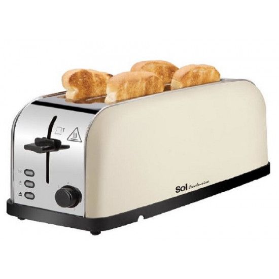 Sol Toaster - 1500W - 4 Slices - Cream - SL2417