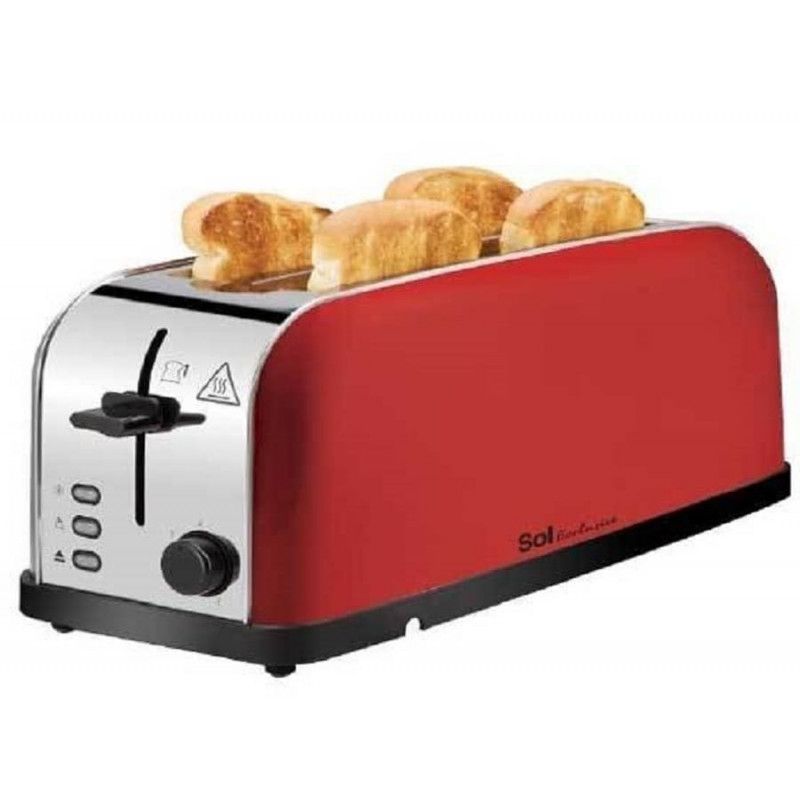 Sol Toaster - 1500W - 4 Slices - Red - SL3417