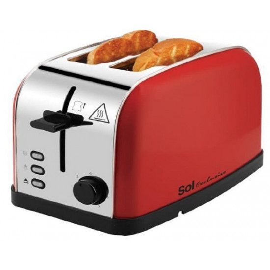 Sol Toaster - 850W - 2 Slices - Red - SL3217