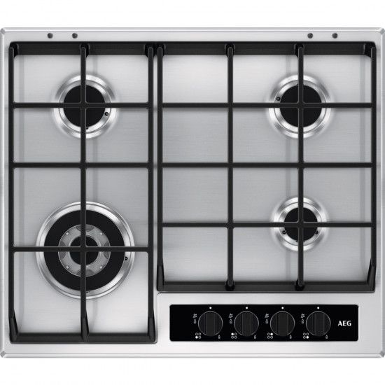 AEG Gas Cooktop - 4 zones - Turbo  - Stainless Steel - HG654550SY