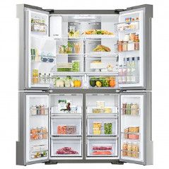 Samsung Refrigerator 4 Doors - 673L - Platinum steel - Electronic Kiosk - Shabbat Function - RF62N9141SR