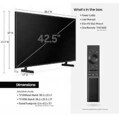 ​טלויזיה QLED סמסונג 50 אינטש - The Frame - מסגרת ניתנת להתאמה - רזולוציית 4K Smart TV 3400 PQI - יבואן רשמי - דגם SAMSUNG QE50L