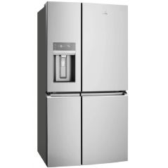 Electrolux Refrigerator 4 Doors - 629L - Automatic water and ice kiosk - Brushed stainless steel - EQE6870SA