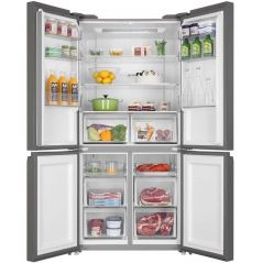 Réfrigérateur Haier 4 portes 657L - No Frost - Fonction Shabbat - Verre blanc - HRF-7100FW