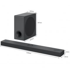מקרן קול אלג'י וסאב וופר - אלחוטי - 3.1.3 ערוצים- 480W -דגם LG S80QY Sound Bar