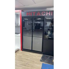 מקרר היטאצ'י 4 דלתות - מדחס אינוורטר - קו אפס-732 ליטר - זכוכית שחורה 120cm - דגם Hitachi R-BG410PRS6X (X2)