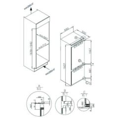 Réfrigérateur General Integrable Congélateur inférieur - 347 litres - NO FROST - modèle GEP69BIL/R GENERAL