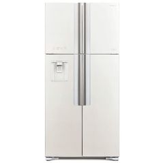 Réfrigérateur Hitachi 4 portes 586L - avec un distributeur d'eau - Inverter - Verre noir brillant - R-W660PRS7