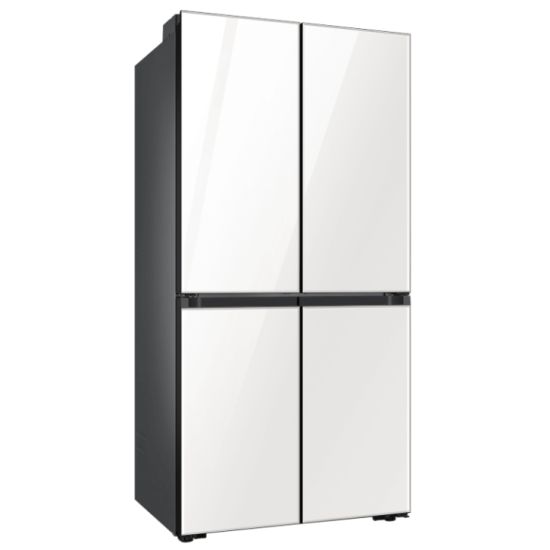 Réfrigérateur Samsung 4 Portes - 636 L -Triple Cooling - verre blanc - RF70A9115WH BESPOKE