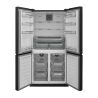 מקרר וויט פוינט 4 דלתות מקפיא תחתון נו פרוסט - 620 ליטר - נירוסטה שחורה/אפור כהה - דגם White Point WPR928DDX