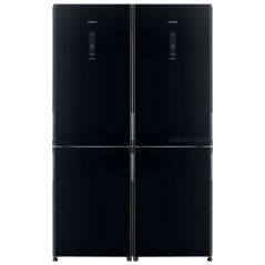 Réfrigérateur Hitachi 4 portes 732L - Inverter - 120cm - Verre noir - R-BG410PRS6X