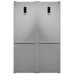 Réfrigérateur Fujicom 2 portes Congelateur en Bas - 324 L- Ouverture de Droite a Gauche - Acier inoxydable - FJ-NF400XL