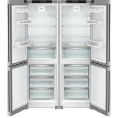 Fujicom Refrigerator 4 Doors bottom Freezer - 682 liters - black glass - FJ-NF380BK-120CM