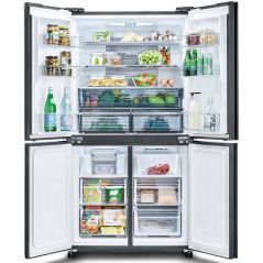 Sharp Refrigerator 4 Doors - Dark silver metal - Mehadrin - 525 liters- SJ-8570-SL