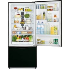 Réfrigérateur Congélateur inférieur 525 litres - Verre noir - Shabbat intégré - Hitachi R-B570PRS7