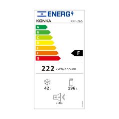 Konka Refrigerator Top Freezer - 238 Liters - DEFrost - WHITE - KRF-265