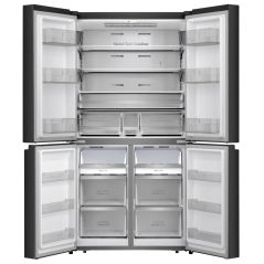 Réfrigérateur Hisense4 portes 609 L - fonction de shabbat -Acier inoxydable noir - RQ72-BGK