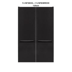 Fujicom Refrigerator 4 Doors bottom Freezer - 662 liters - Black stainless steel - FJ-NF838RDXE + FJ-NF383XL-120CM