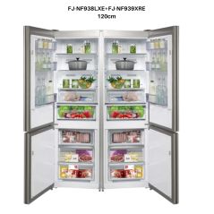 Réfrigérateur Fujicom 4 portes Congelateur en bas - 662 litres - Acier inoxydable - FJ-NF939XRE + FJ-NF938LXE-120CM