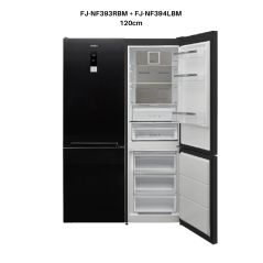Fujicom Refrigerator 4 Doors bottom Freezer - 662 liters - Black Matte - FJ-NF393RBM + FJ-NF394LBM-120CM