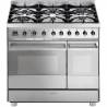 SMEG Electric stove 6 burners - two doors stainless steel - Made in Italy - C92GMX8