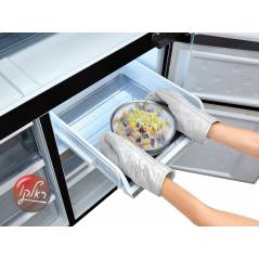 Sharp refrigerator 5 doors 651L - black glasses - water bar - Mehadrin -  SJ9811B